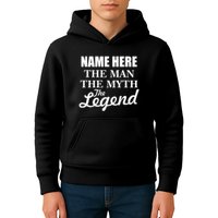 Personalize Name The Man Myth Legend Custom Kids Hoodie