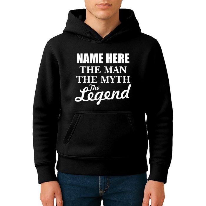 Personalize Name The Man Myth Legend Custom Kids Hoodie
