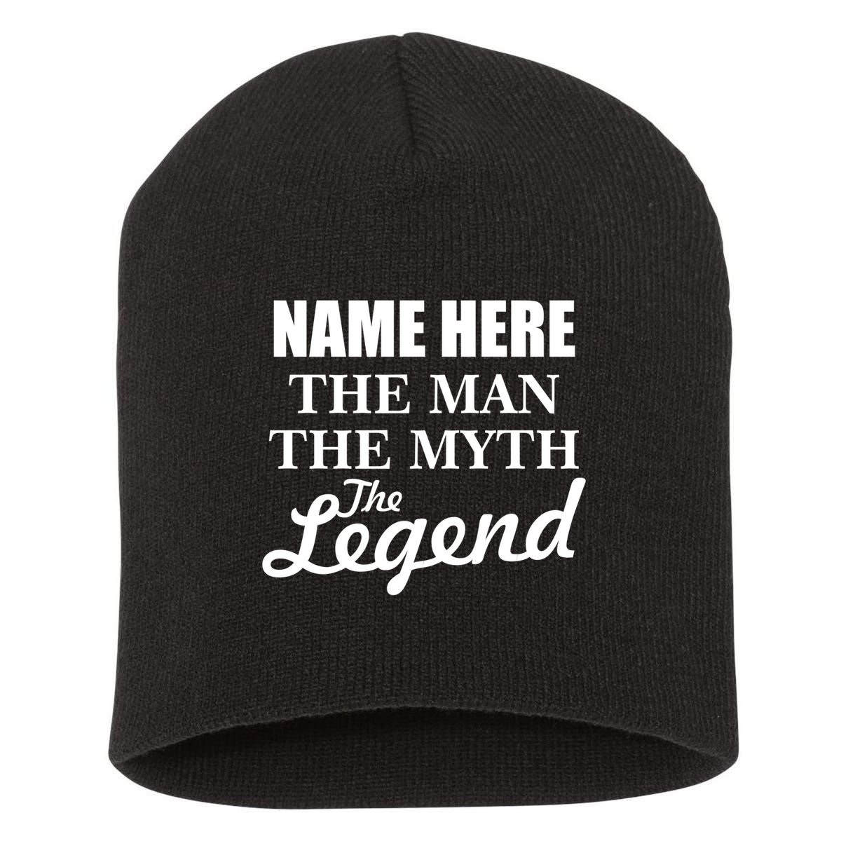 Personalize Name The Man Myth Legend Custom Short Acrylic Beanie