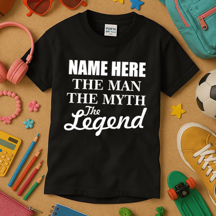 Personalize Name The Man Myth Legend Custom Kids T-Shirt