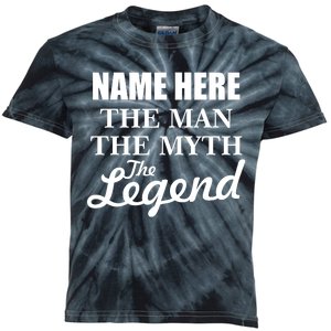 Personalize Name The Man Myth Legend Custom Kids Tie-Dye T-Shirt