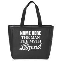 Personalize Name The Man Myth Legend Custom Zip Tote Bag