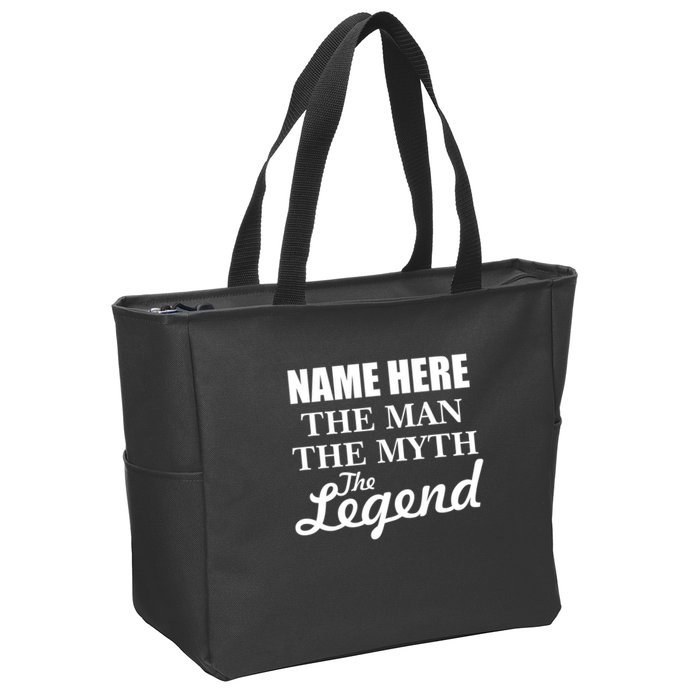 Personalize Name The Man Myth Legend Custom Zip Tote Bag