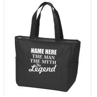 Personalize Name The Man Myth Legend Custom Zip Tote Bag