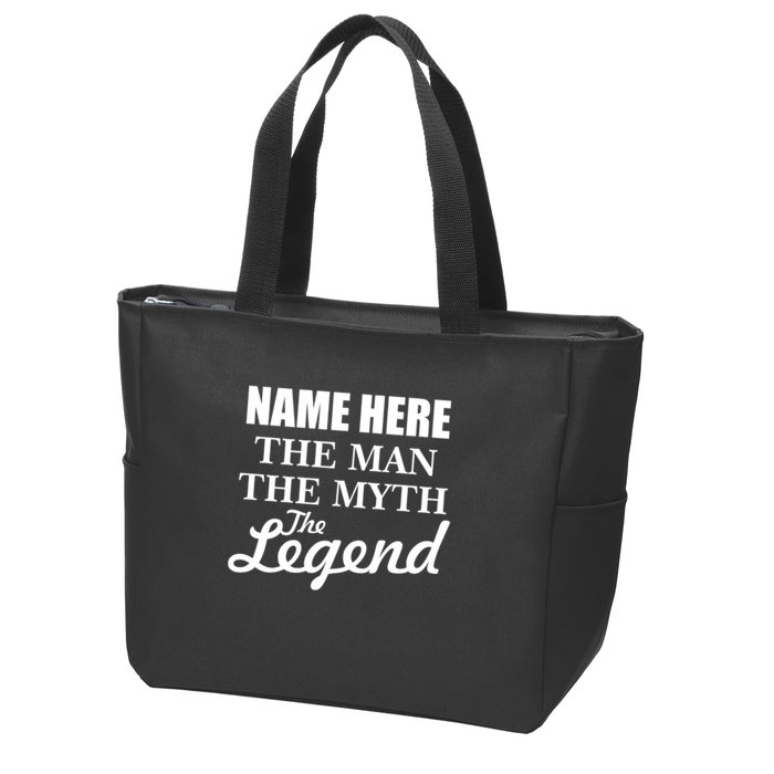 Personalize Name The Man Myth Legend Custom Zip Tote Bag