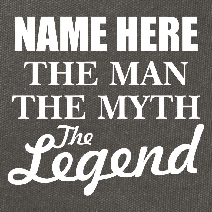 Personalize Name The Man Myth Legend Custom Cotton Canvas Backpack