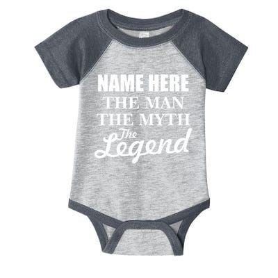 Personalize Name The Man Myth Legend Custom Infant Baby Jersey Bodysuit