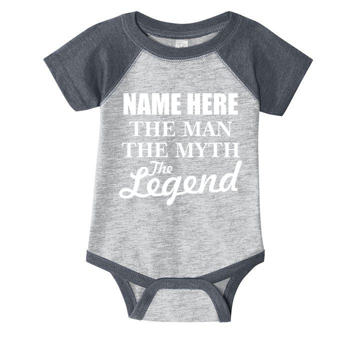 Personalize Name The Man Myth Legend Custom Infant Baby Jersey Bodysuit