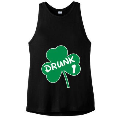 Personalize St Patricks Day Matching Custom Drunk Ladies PosiCharge Tri-Blend Wicking Tank