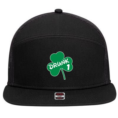 Personalize St Patricks Day Matching Custom Drunk 7 Panel Mesh Trucker Snapback Hat