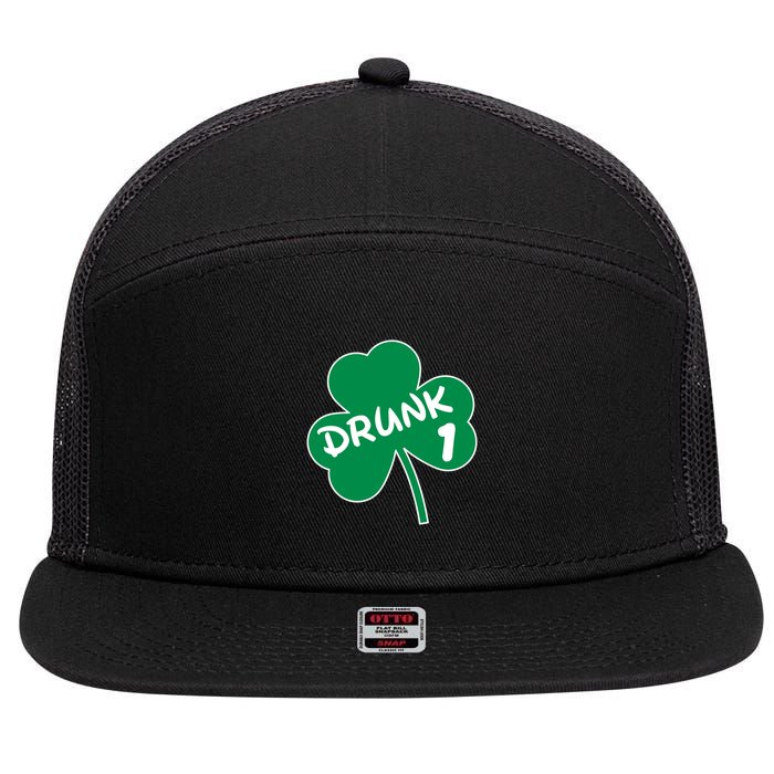 Personalize St Patricks Day Matching Custom Drunk 7 Panel Mesh Trucker Snapback Hat