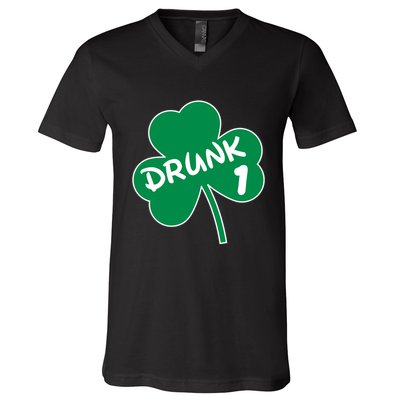 Personalize St Patricks Day Matching Custom Drunk V-Neck T-Shirt