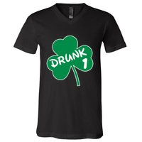 Personalize St Patricks Day Matching Custom Drunk V-Neck T-Shirt