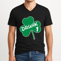 Personalize St Patricks Day Matching Custom Drunk V-Neck T-Shirt