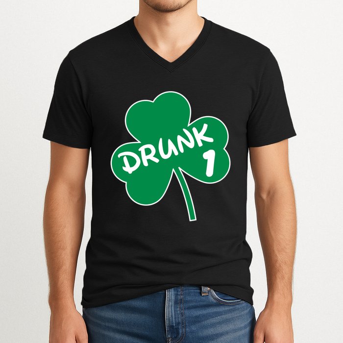 Personalize St Patricks Day Matching Custom Drunk V-Neck T-Shirt