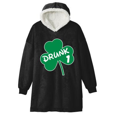 Personalize St Patricks Day Matching Custom Drunk Hooded Wearable Blanket