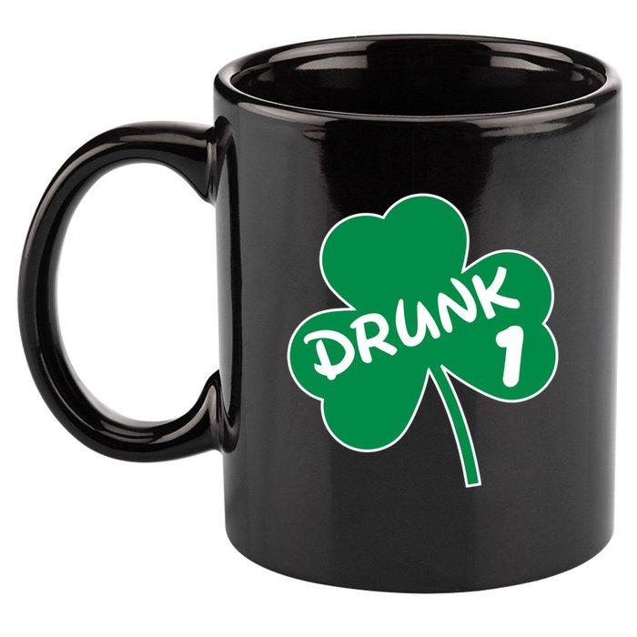 Personalize St Patricks Day Matching Custom Drunk 11oz C Handle Ceramic Mug