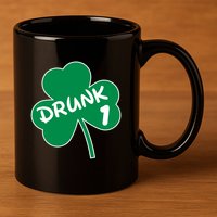 Personalize St Patricks Day Matching Custom Drunk 11oz C Handle Ceramic Mug