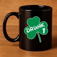 Personalize St Patricks Day Matching Custom Drunk 11oz C Handle Ceramic Mug
