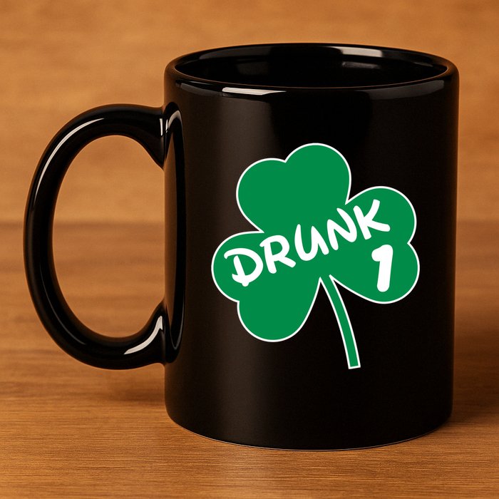 Personalize St Patricks Day Matching Custom Drunk 11oz C Handle Ceramic Mug