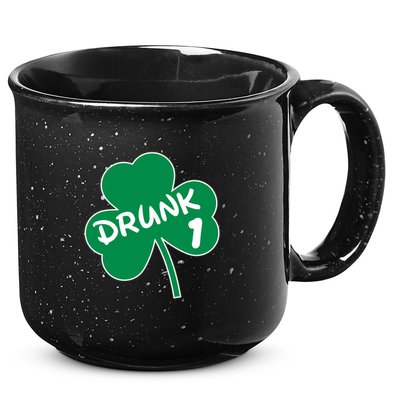 Personalize St Patricks Day Matching Custom Drunk 15oz Campfire Ceramic Mug