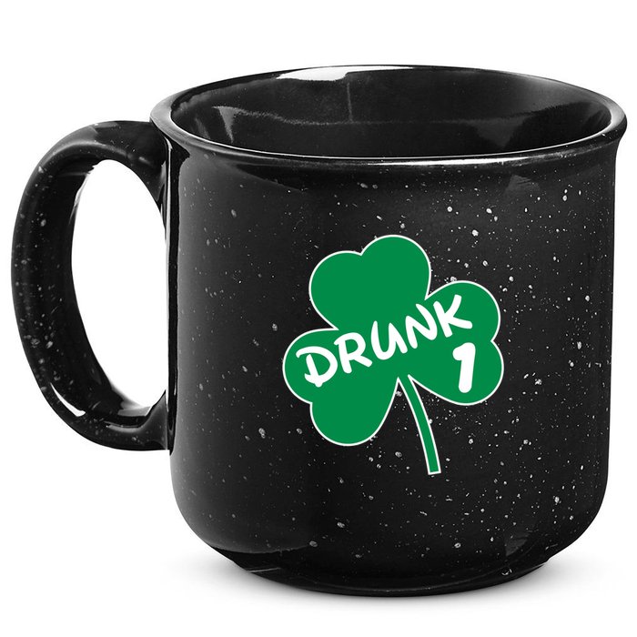 Personalize St Patricks Day Matching Custom Drunk 15oz Campfire Ceramic Mug