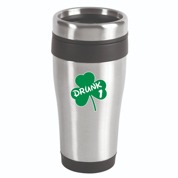 Personalize St Patricks Day Matching Custom Drunk 16oz Travel Tumbler