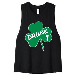 Personalize St Patricks Day Matching Custom Drunk Women's Racerback Cropped Tank