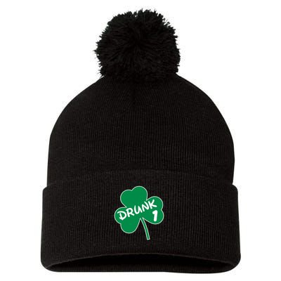 Personalize St Patricks Day Matching Custom Drunk Pom Pom 12in Knit Beanie