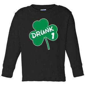 Personalize St Patricks Day Matching Custom Drunk Toddler Long Sleeve Shirt