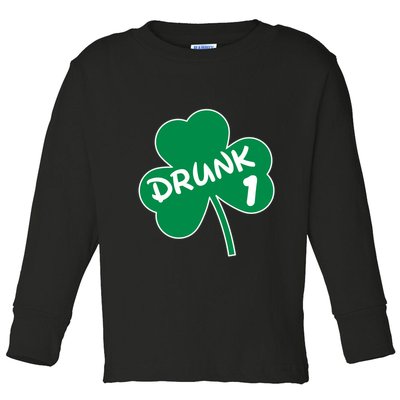 Personalize St Patricks Day Matching Custom Drunk Toddler Long Sleeve Shirt
