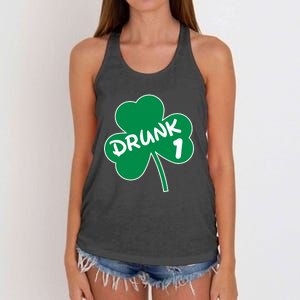 Personalize St Patricks Day Matching Custom Drunk Women's Knotted Racerback Tank