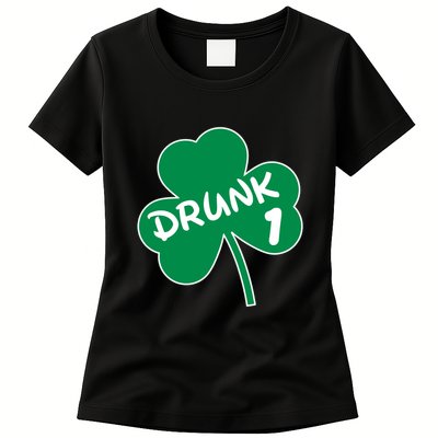 Personalize St Patricks Day Matching Custom Drunk Womens T-Shirt