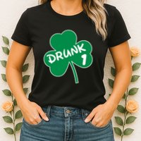 Personalize St Patricks Day Matching Custom Drunk Womens T-Shirt