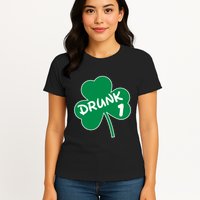 Personalize St Patricks Day Matching Custom Drunk Womens T-Shirt