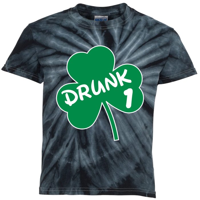 Personalize St Patricks Day Matching Custom Drunk Kids Tie-Dye T-Shirt