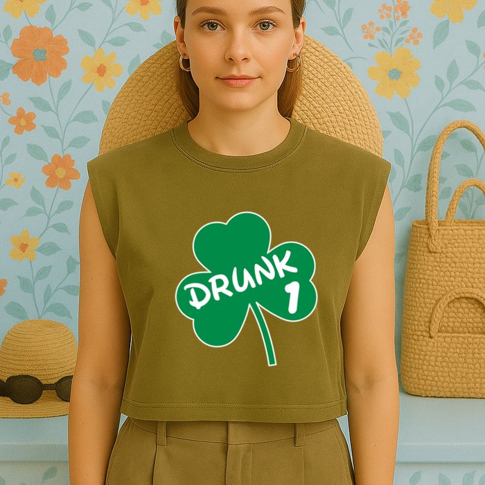 Personalize St Patricks Day Matching Custom Drunk Garment-Dyed Women's Muscle Tee