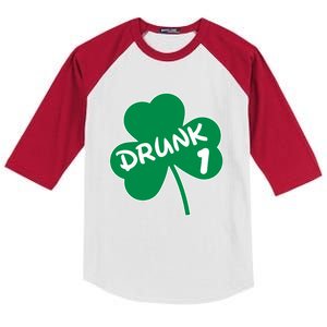 Personalize St Patricks Day Matching Custom Drunk Kids Colorblock Raglan Jersey