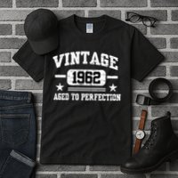 Personalize Vintage Birthday Age To Perfection Custom Year Tall T-Shirt