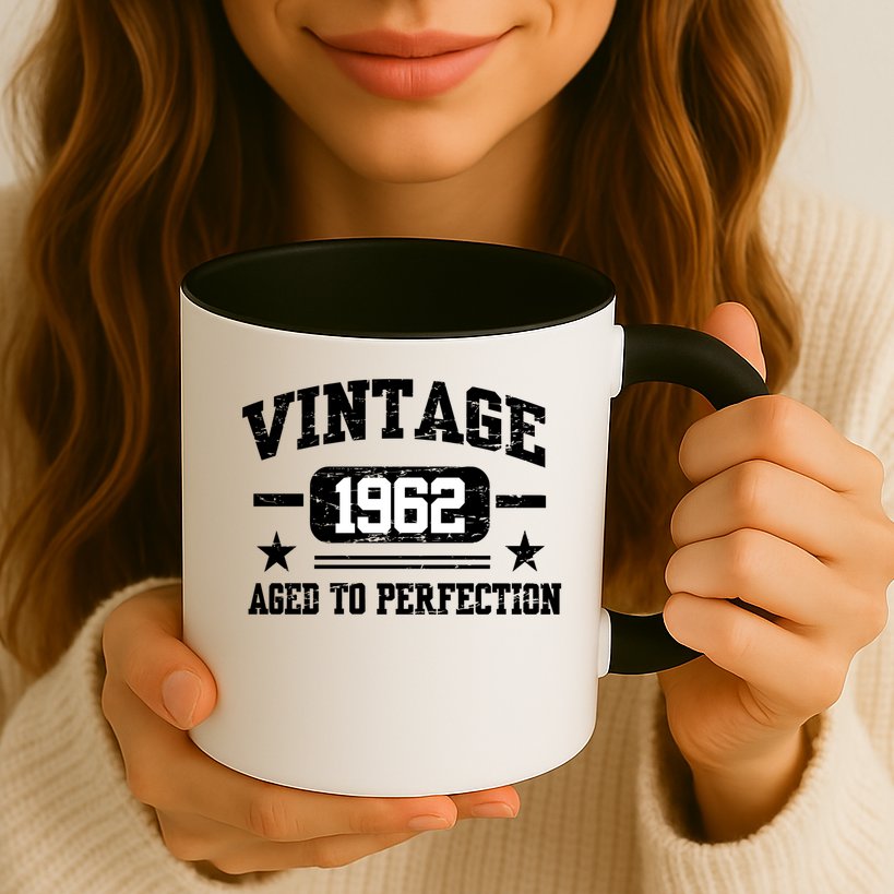 Personalize Vintage Birthday Age To Perfection Custom Year Mug