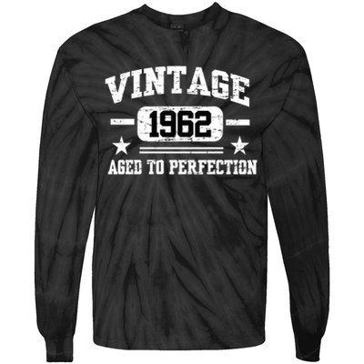 Personalize Vintage Birthday Age To Perfection Custom Year Tie-Dye Long Sleeve Shirt