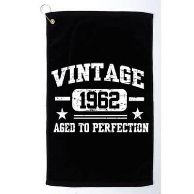 Personalize Vintage Birthday Age To Perfection Custom Year Platinum Collection Golf Towel