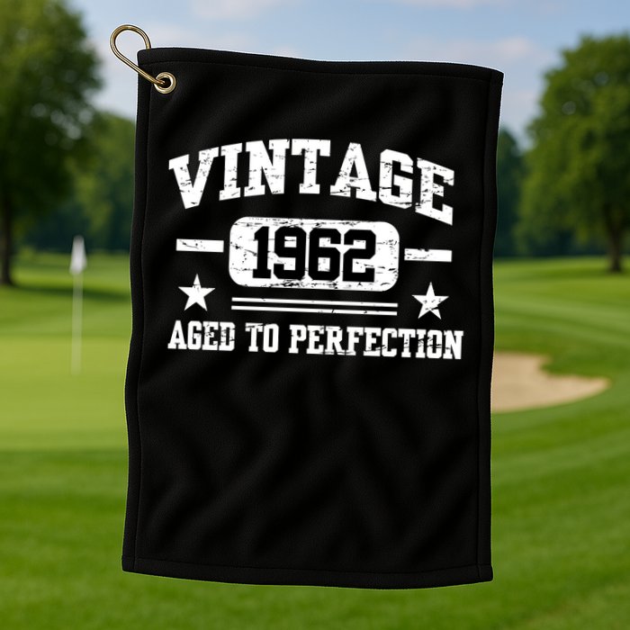 Personalize Vintage Birthday Age To Perfection Custom Year Golf Towel