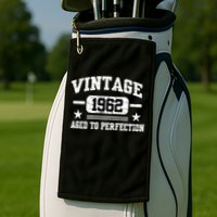 Personalize Vintage Birthday Age To Perfection Custom Year Golf Towel