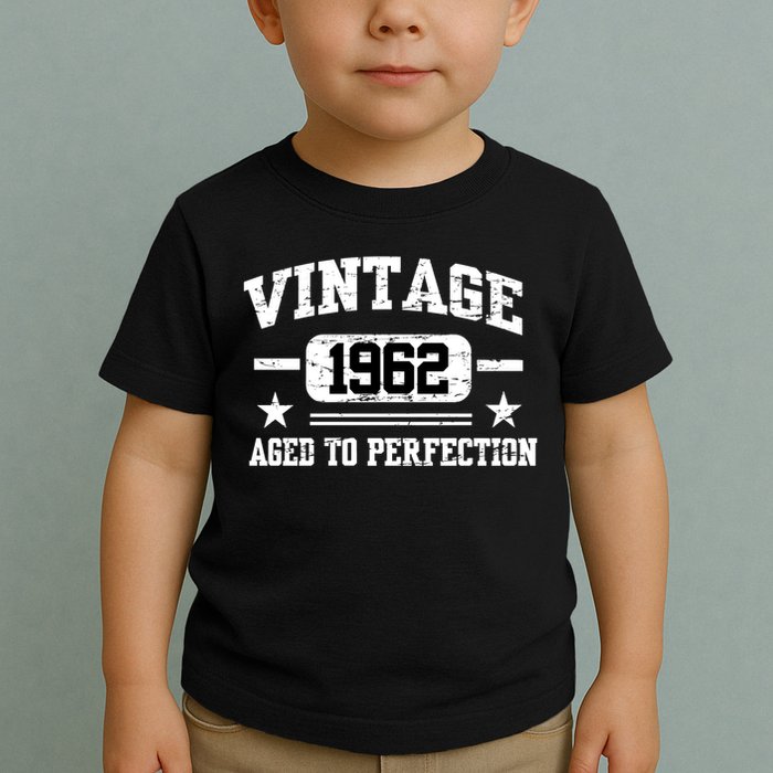 Personalize Vintage Birthday Age To Perfection Custom Year Toddler T-Shirt