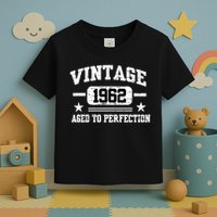 Personalize Vintage Birthday Age To Perfection Custom Year Toddler T-Shirt