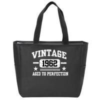 Personalize Vintage Birthday Age To Perfection Custom Year Zip Tote Bag