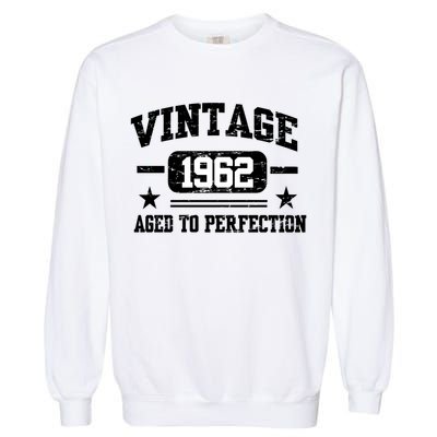 Personalize Vintage Birthday Age To Perfection Custom Year Garment-Dyed Sweatshirt