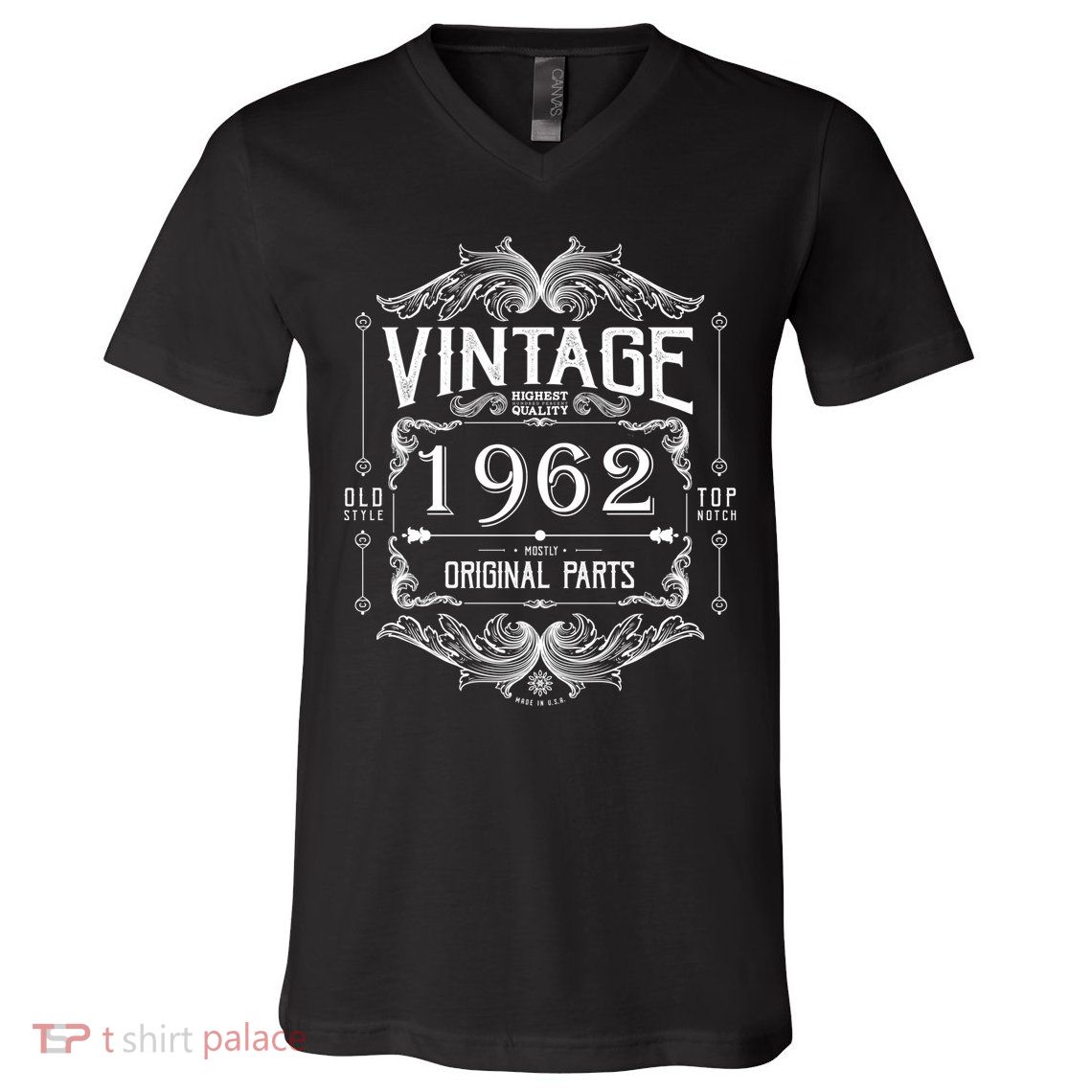 Personalize Vintage Birthday Custom Year Original Parts V-Neck T-Shirt