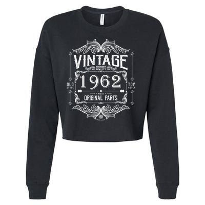 Personalize Vintage Birthday Custom Year Original Parts Cropped Pullover Crew